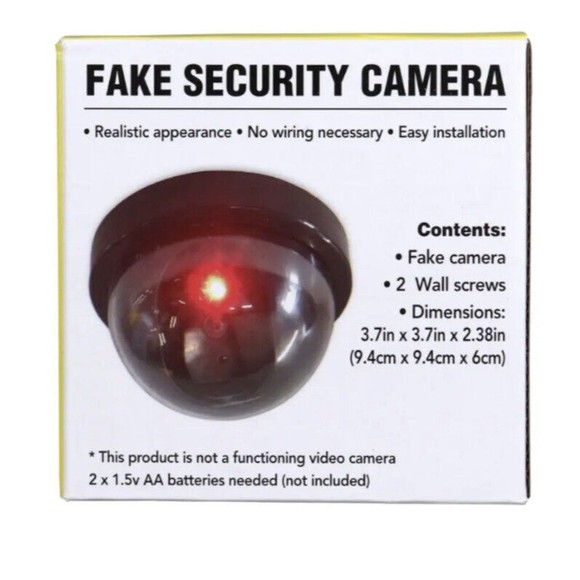 Dummy Camera Fake Security CCTV Dome with Flashing Red LED Light NIB - Picture 2 of 4